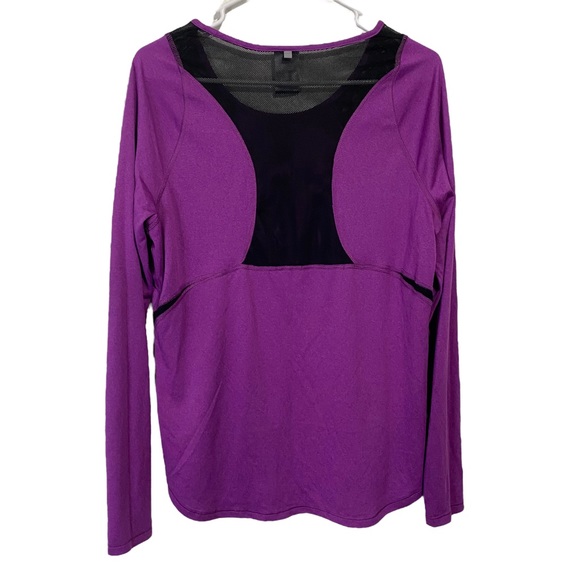 Nike Dri-Fit Purple Long Sleeve Top Mesh Sheer Cutout’s-L - Picture 10 of 10